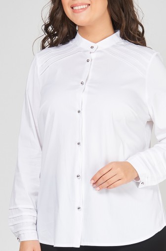 Блуза белая офисная 1910003 фото: #1