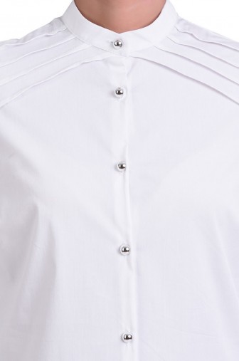Блуза белая офисная 1910003 фото: #1