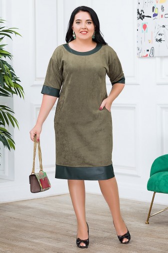 Платье Зарина Цвет:оливковый фото: #1