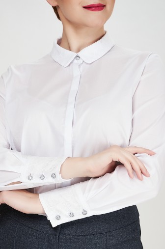 Блуза офисная белая 1910041 фото: #1