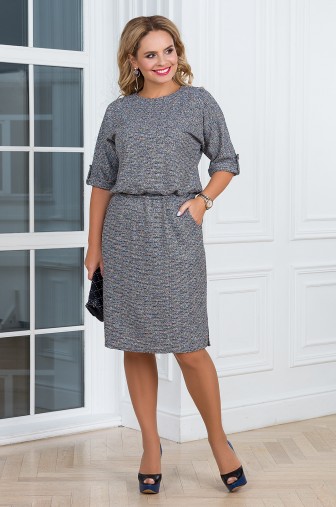 Платье Жакард Цвет: светло-серый фото: #1