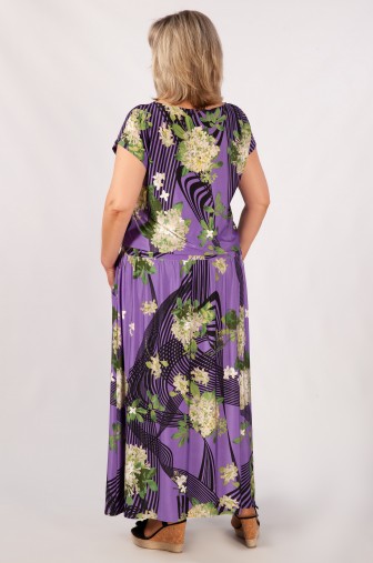 Платье Анджелина-2: Цвет сирень/цветы фото: #1