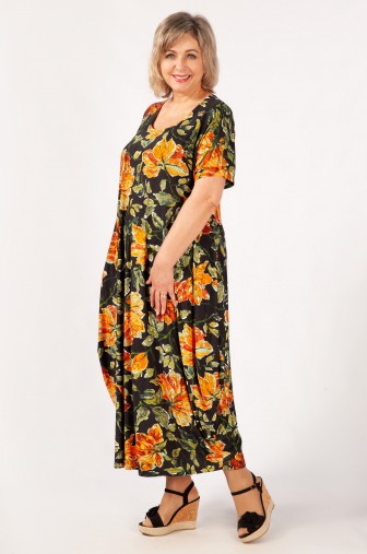 Платье Вероника-2: Цвет листья терракотовые фото: #1