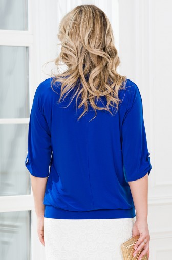 Блуза «София». Цвет: василек / синий / бирюзовый фото: #1