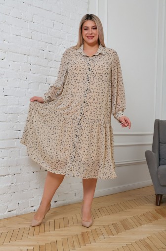 Платье 1348: Цвет бежевый фото: #1