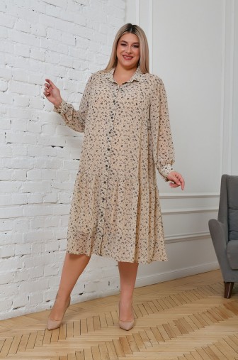 Платье 1348: Цвет бежевый фото: #1