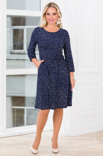 Платье «Амелия». Цвет: королевский синий / молочный фото: #1