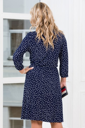 Платье «Амелия». Цвет: королевский синий / молочный фото: #1