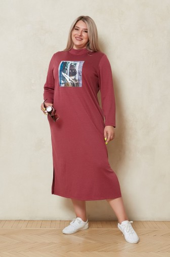 Фото: Платье 1297: Цвет бордовый