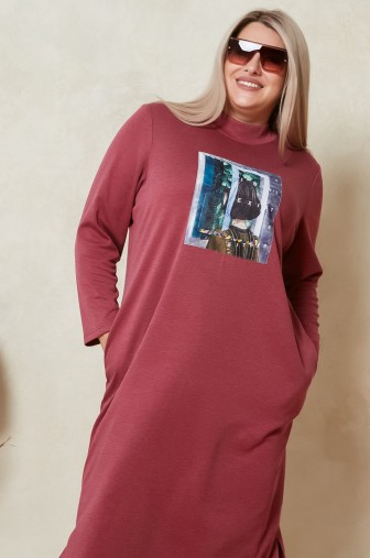 Платье 1297: Цвет бордовый фото: #1