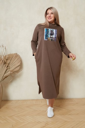 Платье 1297: Цвет коричневый фото: #1