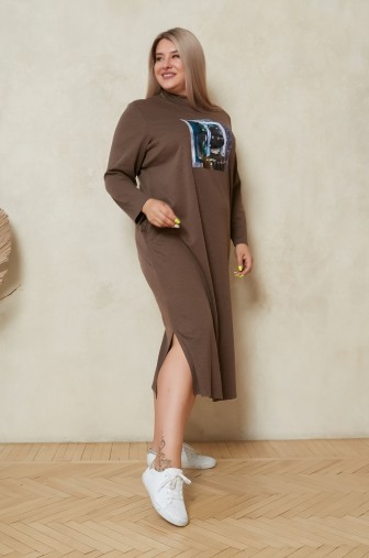 Платье 1297: Цвет коричневый фото: #1