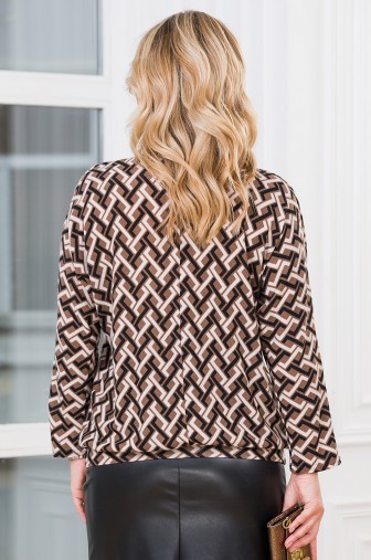 %Джемпер Ангорка цветная: Цвет кофейный / чёрный / кремовый распродажа% фото: #1