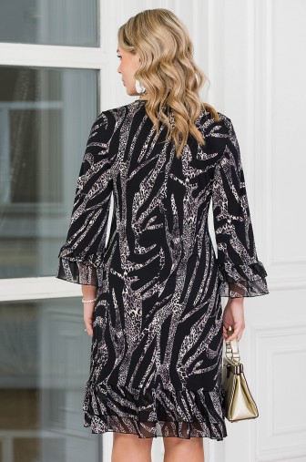 %Платье «Муза». Цвет: чёрный / серый / бежевый распродажа% фото: #1