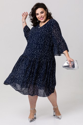 Платье 1383: Цвет темно-синий фото: #1