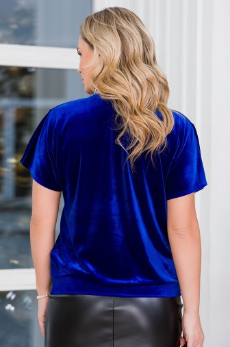 Блуза «Рим». Цвет: сапфир / серебро фото: #1