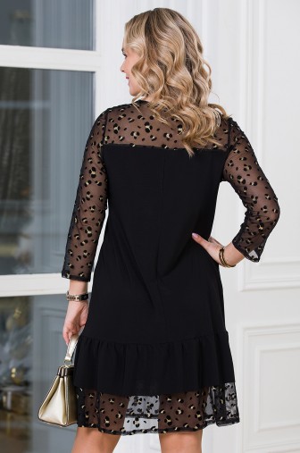 Платье «Алиса». Цвет: глубокий чёрный / золото фото: #1