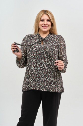 Фото: Блузка 1069: Цвет черно-белый