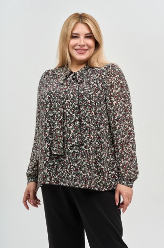 Блузка 1069: Цвет черно-белый фото: #1