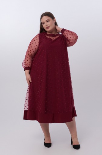 Платье 1157: Цвет бордовый фото: #1