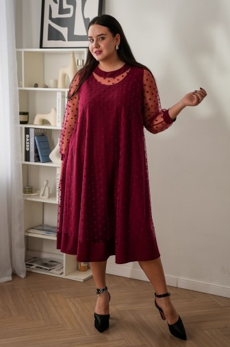Платье 1157: Цвет бордовый фото: #1