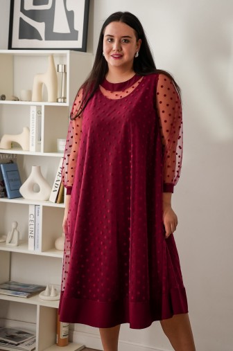 Платье 1157: Цвет бордовый фото: #1