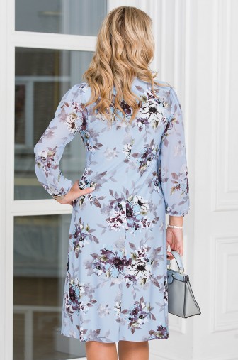 %Платье «Афродита». Цвет: голубой / белый / коричневый распродажа% фото: #1