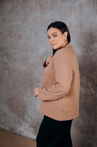 Лонгслив 1269: Цвет светло-коричневый фото: #1