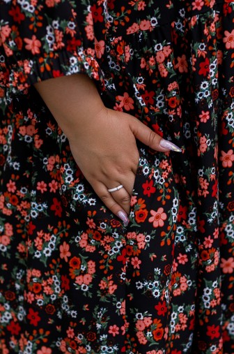 Платье 1439: Цвет черно-оранжевый фото: #1