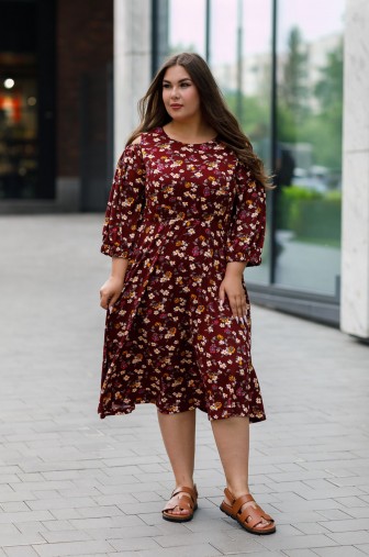 Платье 1413: Цвет бордовый фото: #1