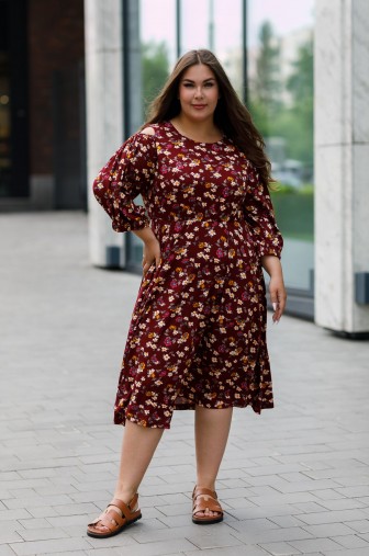 Фото: Платье 1413: Цвет бордовый