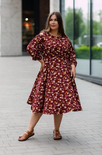 Платье 1413: Цвет бордовый фото: #1