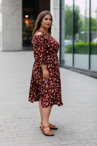 Платье 1413: Цвет бордовый фото: #1