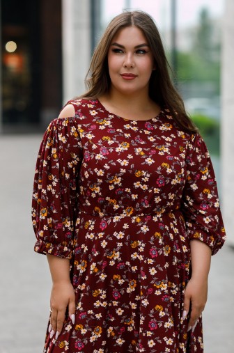 Платье 1413: Цвет бордовый фото: #1