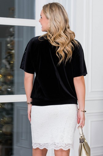 %Блуза «Рианна». Цвет: чёрный / золото / серебро Цвет:звезды распродажа% фото: #1