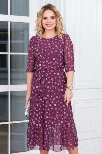 %Платье «Модница». Цвет: розово-коричневый / белый распродажа% фото: #1