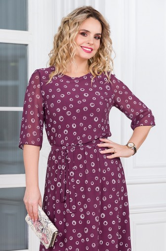 %Платье «Модница». Цвет: розово-коричневый / белый распродажа% фото: #1