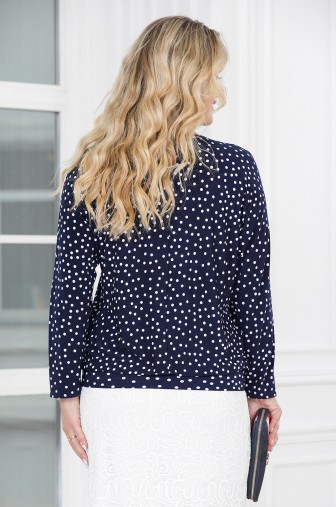 %Блуза «Сказка». Цвет: королевский синий / молочный распродажа% фото: #1