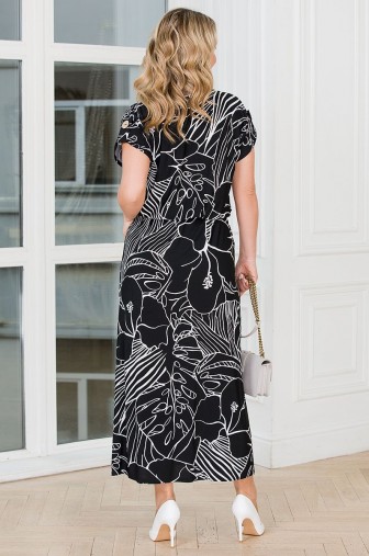 %Платье «Сицилия». Цвет:черный, белый распродажа% фото: #1