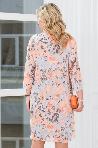 %Платье «Нежный Шик Блеск». Цвет:бежевый, светло-оранжевый распродажа% фото: #1