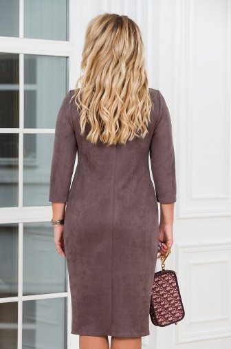 %Платье «Молния». Цвет: серо-коричневый распродажа% фото: #1