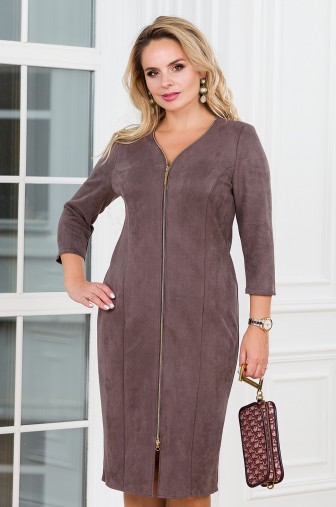 %Платье «Молния». Цвет: серо-коричневый распродажа% фото: #1