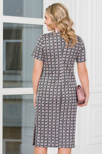 %Платье «Дарина». Цвет: серый / чёрный / пудровый распродажа% фото: #1