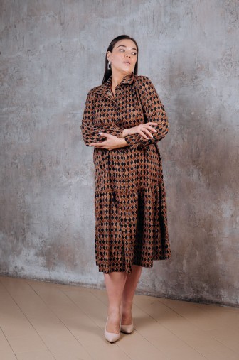 %Платье 1377: Цвет коричневый распродажа% фото: #1