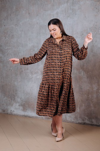 %Платье 1377: Цвет коричневый распродажа% фото: #1