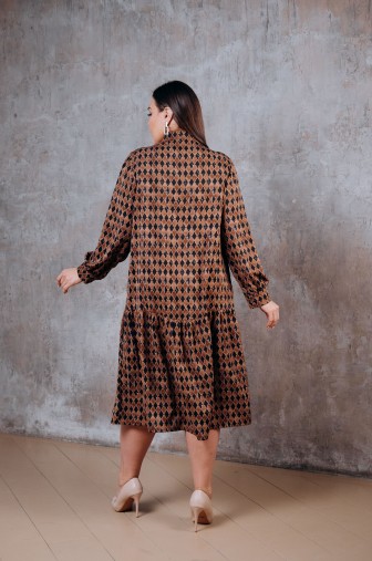 %Платье 1377: Цвет коричневый распродажа% фото: #1