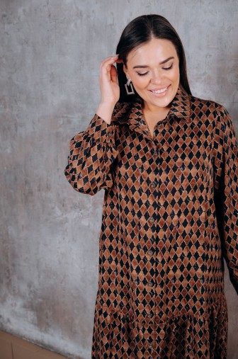 %Платье 1377: Цвет коричневый распродажа% фото: #1