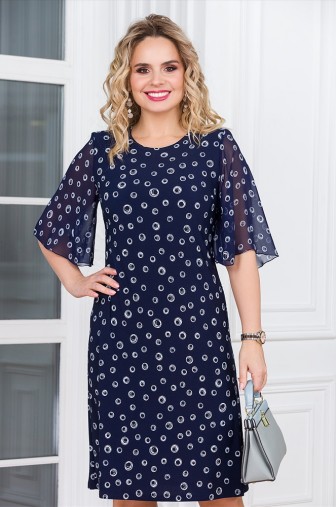 %Платье «Милена». Цвет: королевский синий / белый распродажа% фото: #1