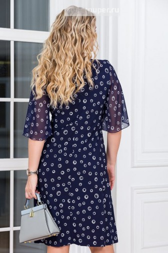 %Платье «Милена». Цвет: королевский синий / белый распродажа% фото: #1