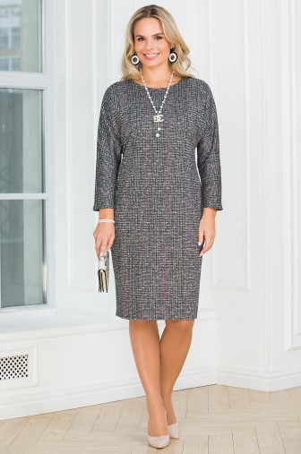 %Платье «Лолита Букле». Цвет: тёмно-серый / рубиновый распродажа% фото: #1